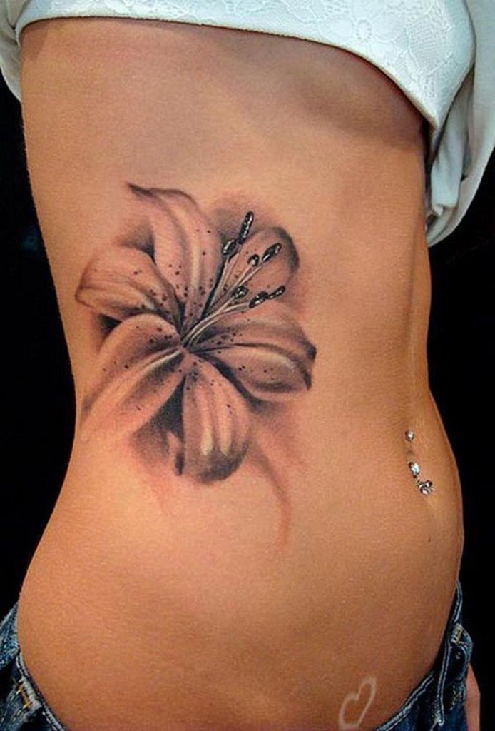 Flower Rib Tattoo - MyBodiArt.com