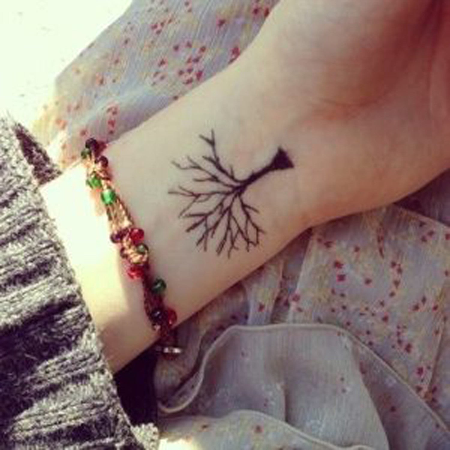 Simple Minimalistic Oak Tree No Leaves Tattoos for Women Ideas at MyBodiArt.com