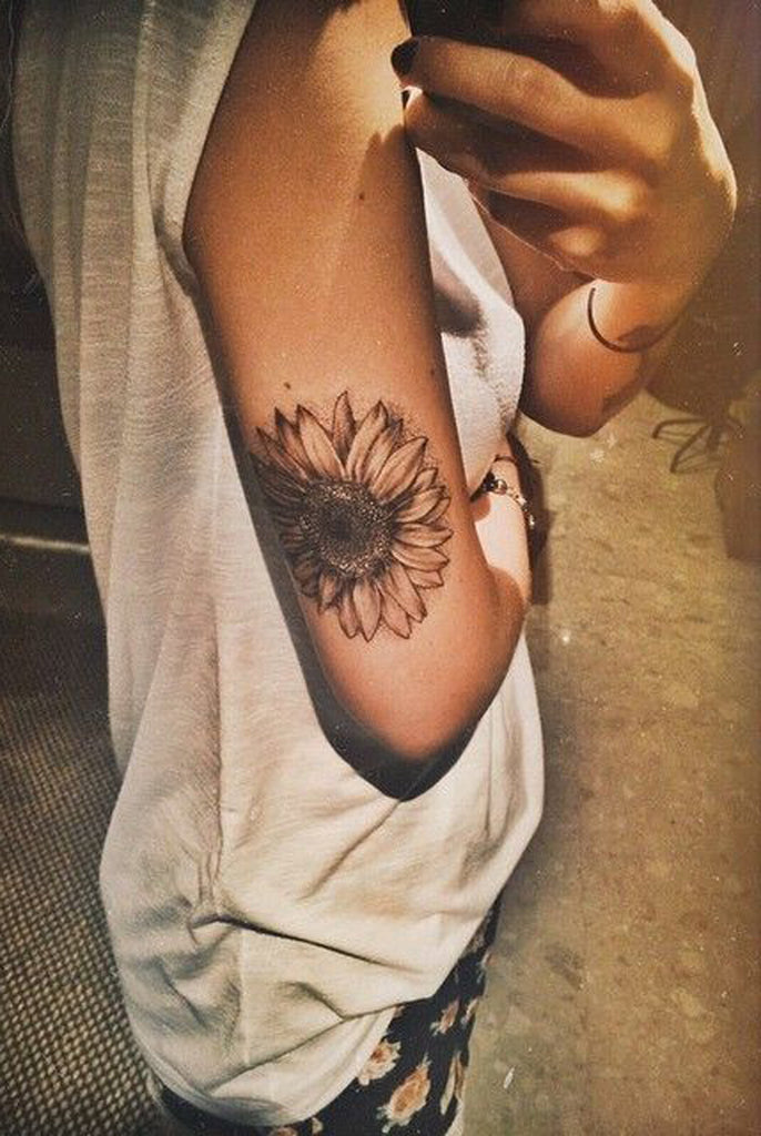 Sunflower Side Boob Tattoo for Women - MyBodiArt.com