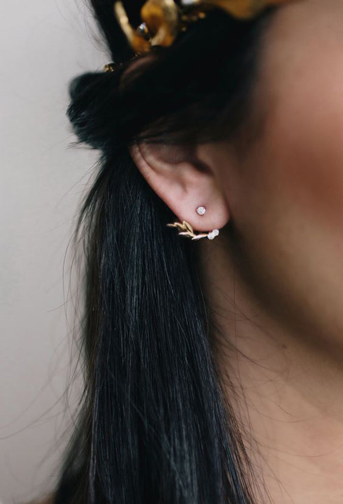 Beautiful Classy Simple Earrings - Silver Ear Jacket - MyBodiArt.com