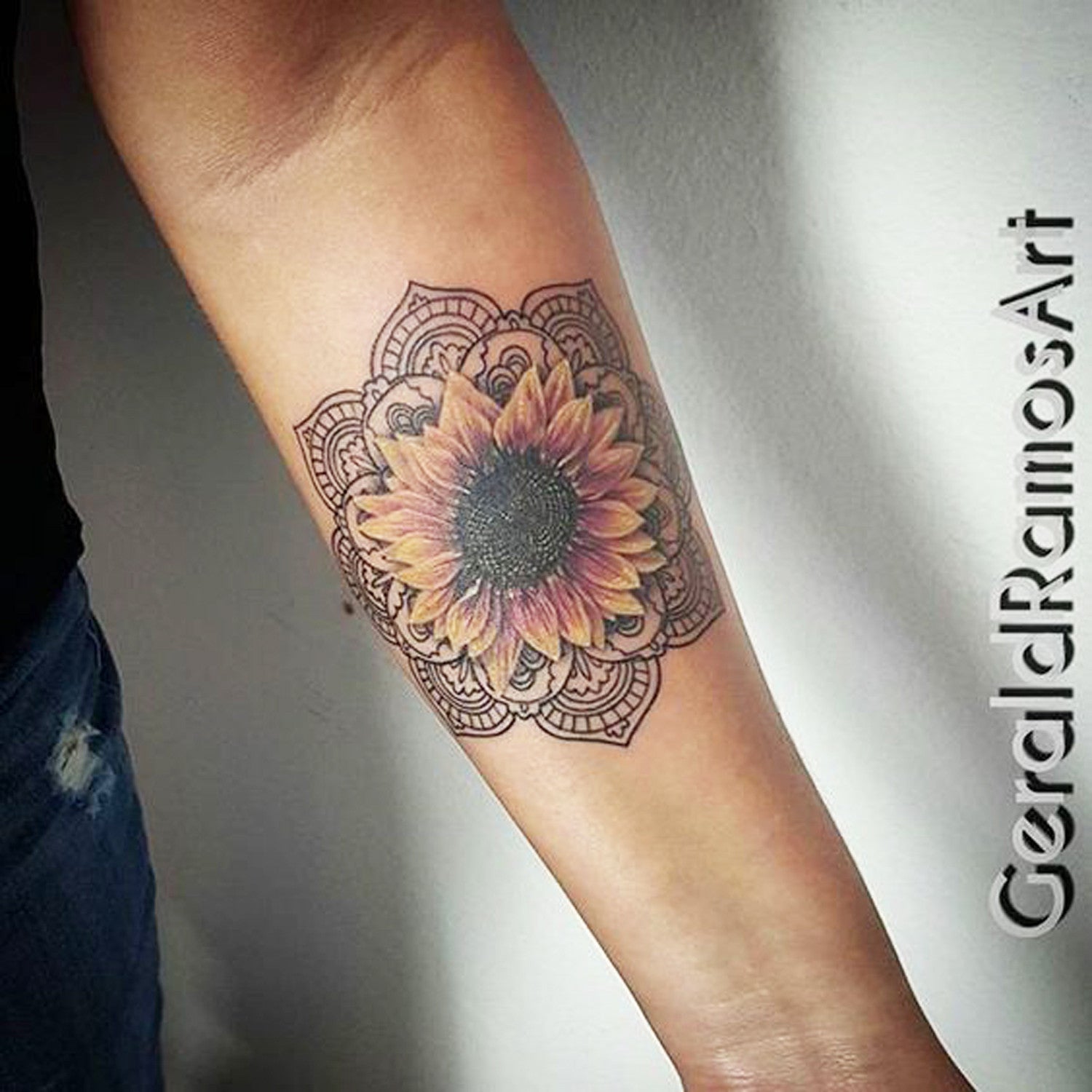 sunflower tattoos on shoulder