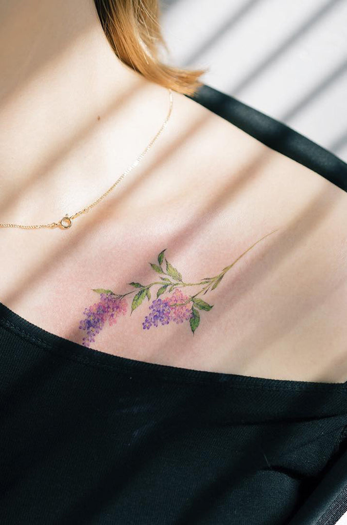 Cute Watercolor Floral Flower Shoulder Tattoo Ideas for Women -  Ideas del tatuaje del hombro de la flor floral de la acuarela para las mujeres - www.MyBodiArt.com