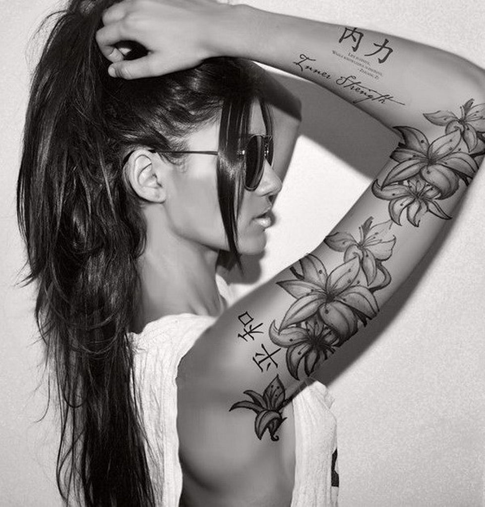 Lily Arm Sleeve Tattoo - MyBodiArt.com