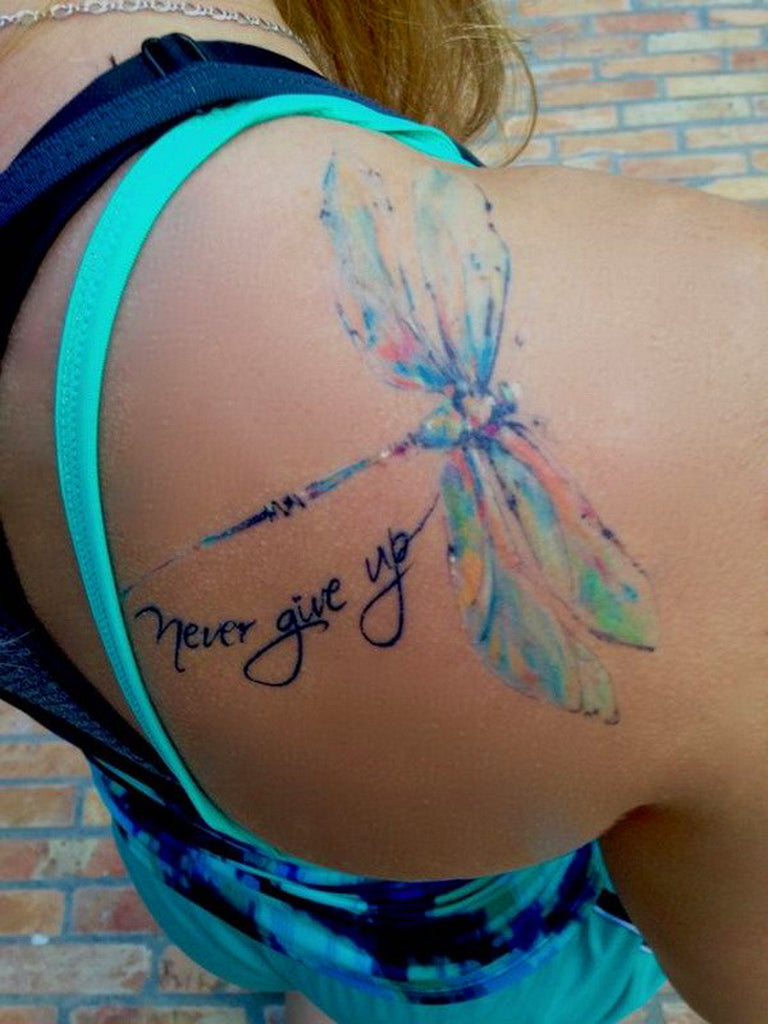 Dragonfly Watercolor Shoulder Tattoo Ideas - MyBodiArt.com