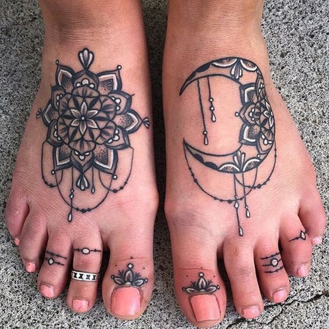 Most Popular Mandala Foot Tattoo at MyBodiArt