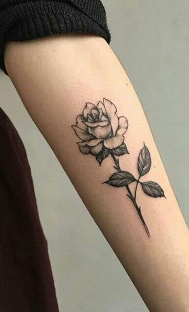 Small Single Rose Forearm Tattoo Ideas for Women -  Pequeñas ideas del tatuaje del antebrazo de Rose solo para las mujeres - www.MyBodiArt.com