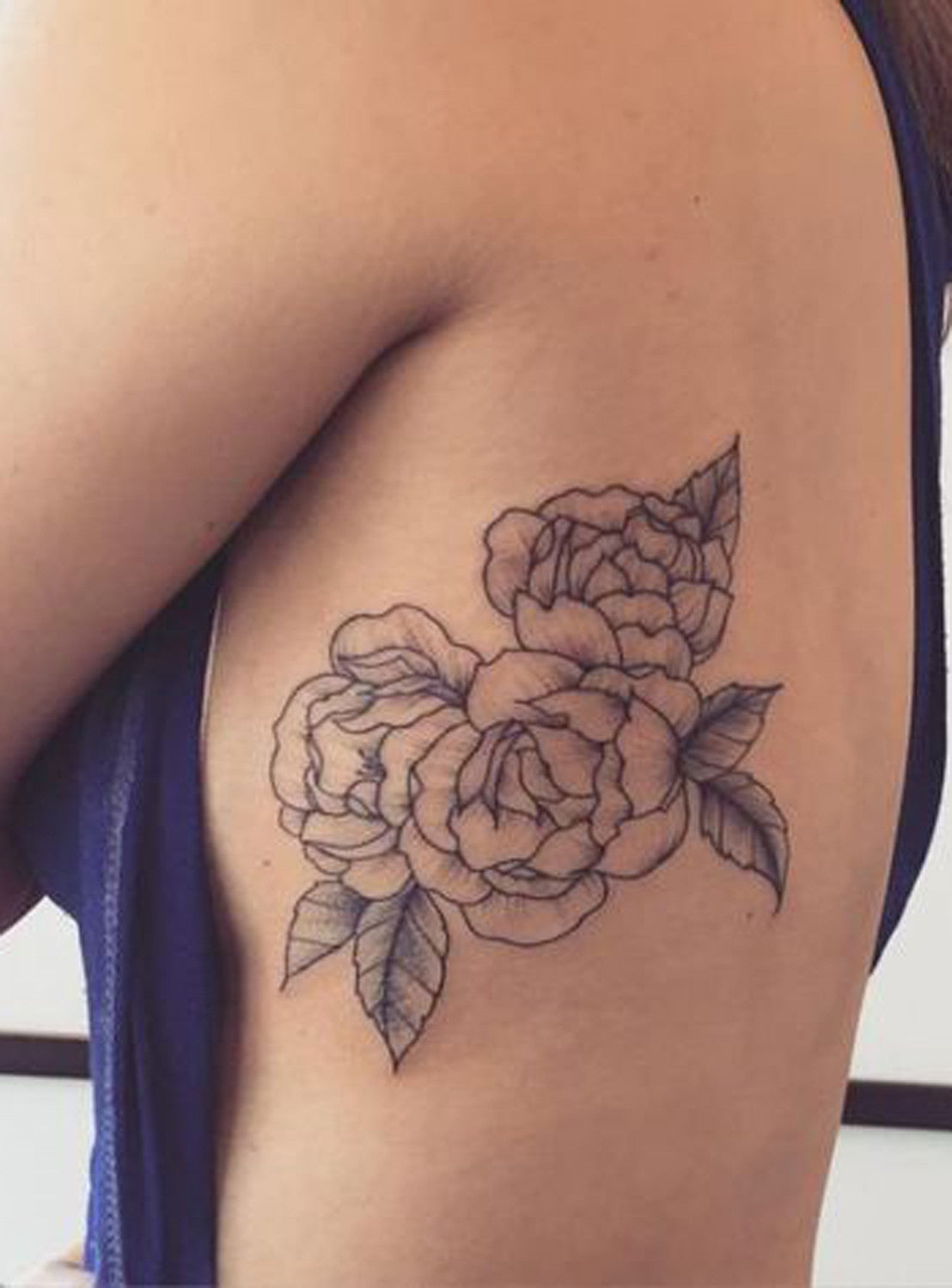 Black Rose Rib Tattoo Ideas - MyBodiArt.com