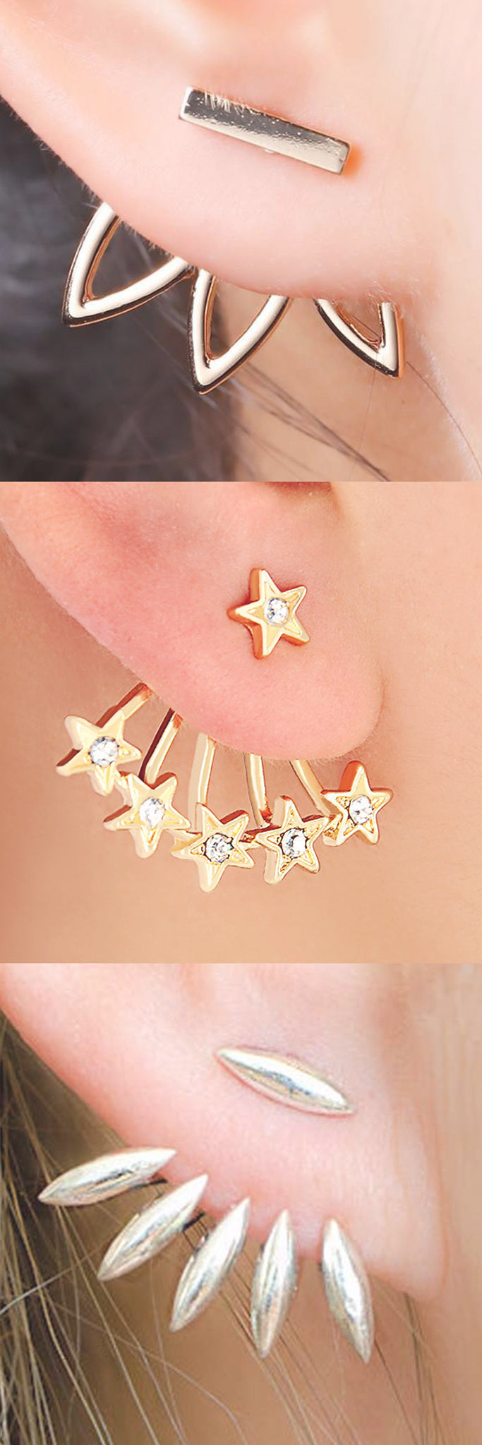 Celebrity Ear Piercing Ideas that are SOO Unique - Ear Jacket Earrings at MyBodiArt.com
