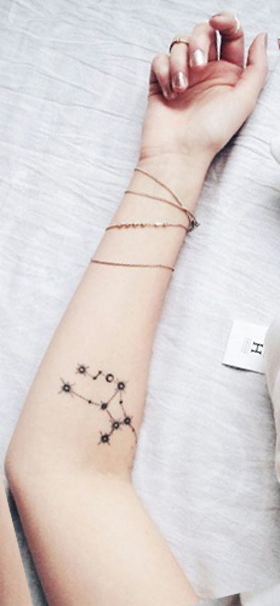 Womens Minimal Small Constellation Star Forearm Tattoo Ideas -  constelación estrella antebrazo tatuaje ideas - www.MyBodiArt.com