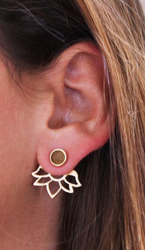 Earrings for the Minimalist Chic - In Style Gold Ear Jackets - MyBodiArt.com