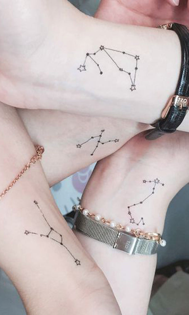 Small Matching Tattoos for Siblings Cute Constellation Star Wrist Tattoo for Bestfriends 4 - www.MyBodiArt.com
