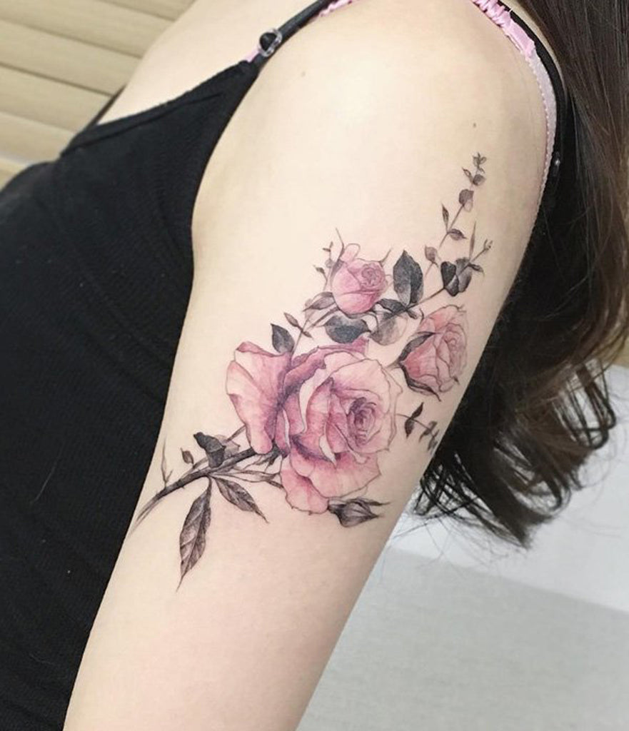 Vintage Watercolor Fleur Flower Arm Sleeve Tattoo - MyBodiArt.com 