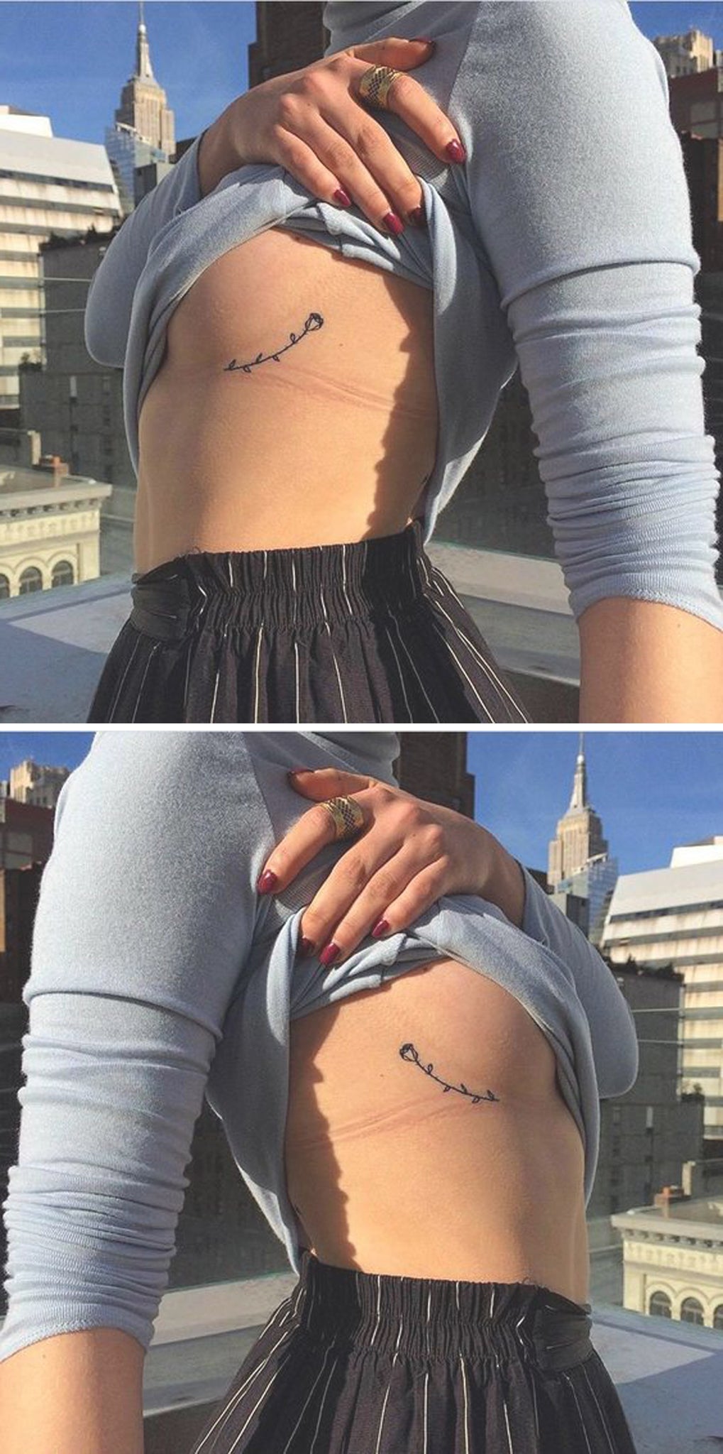 girl rib tattoos small