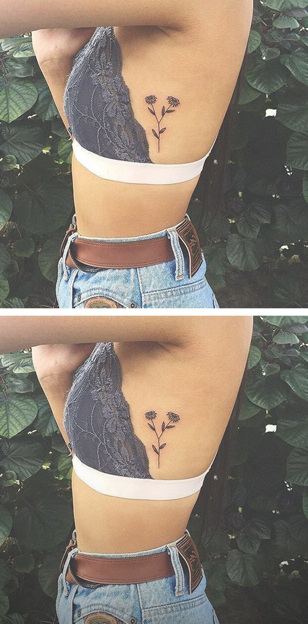 30 Flowers Tattoos On Side Rib