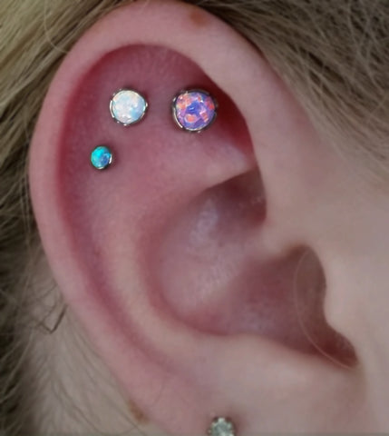 Opal Cartilage Earring at MyBodiArt 