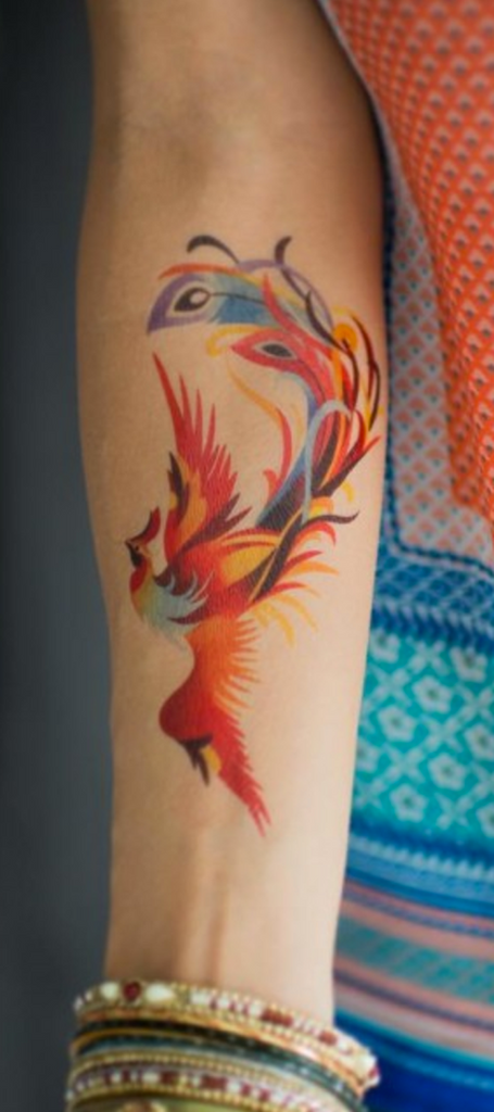 Watercolor Goldfish Arm Tattoo - MyBodiArt.com