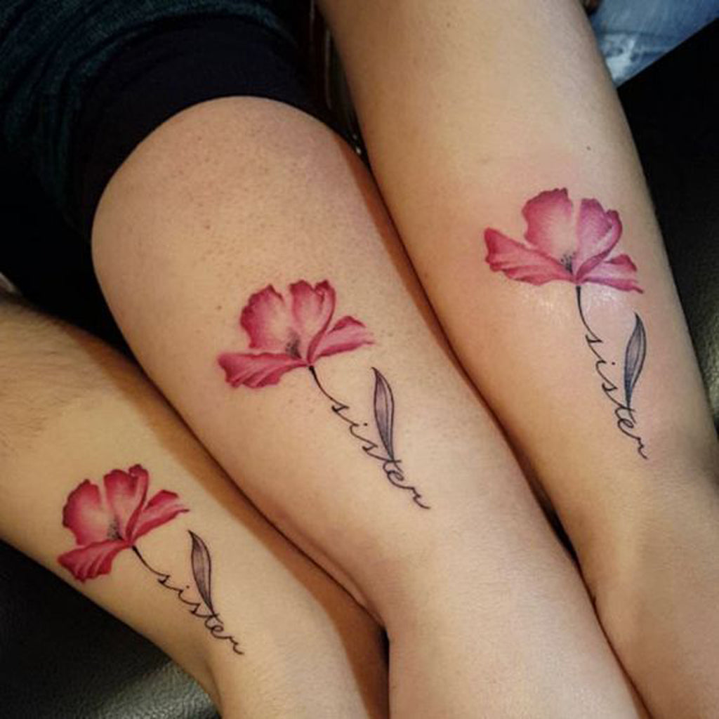 Matching Flower Sister Tattoos for Women - MyBodiArt.com