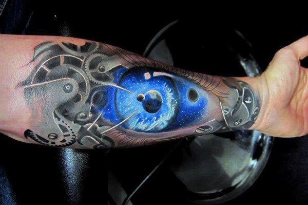 biomechanical sleeve tattoo - MyBodiArt.com
