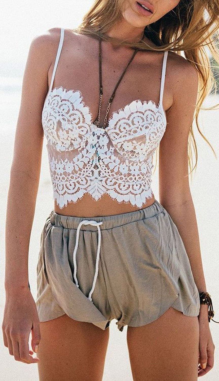 Trending Womens Summer 2017 for the Beach, Festivals, Coachella, Electric Daisy Carnival -  Outfits Bralette Outfit - MyBodiArt.com