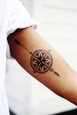 Compass Arrow Tattoo Ideas  - MyBodiArt
