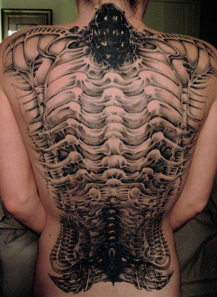 Bones Back Tattoo - MyBodiArt.com