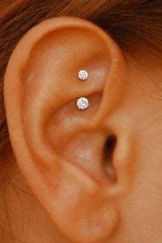 Crystal Curved Barbell 16G Rook Daith Ear Piercing Jewelry at MyBodiArt.com