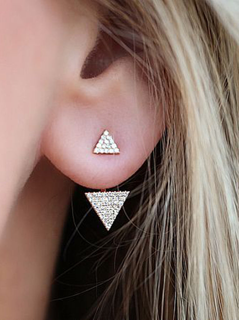 Triangle Ear Jacket Earring Jewelry at MyBodiArt.com