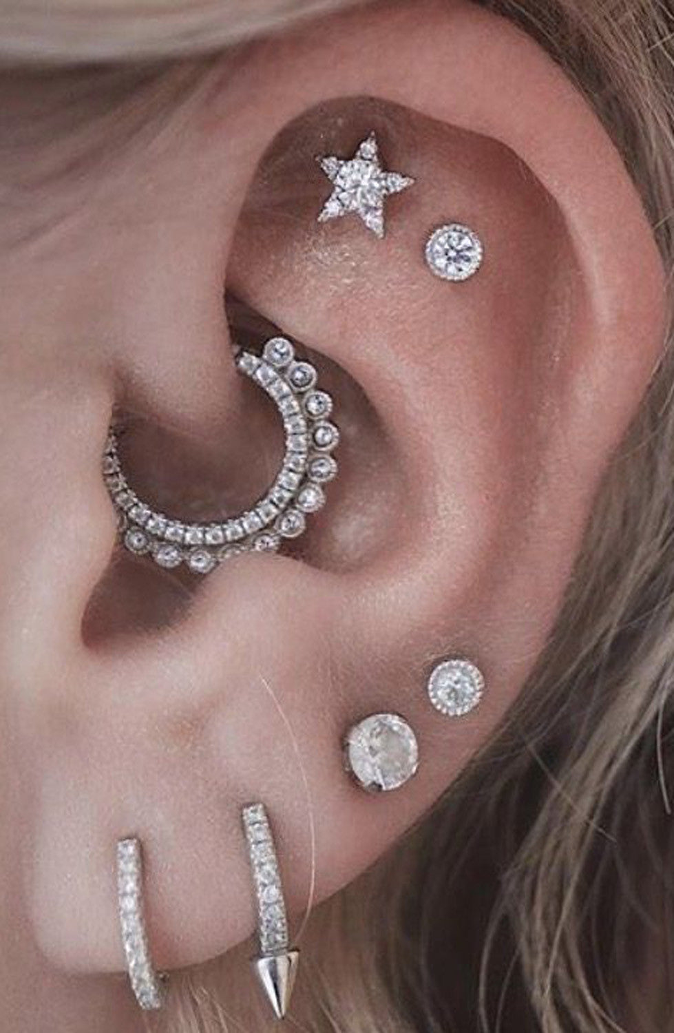 Cute Ear Piercing Ideas - Rook Piercing Jewelry, Cartilage Earrings, Helix Earrings at MyBodiArt.com