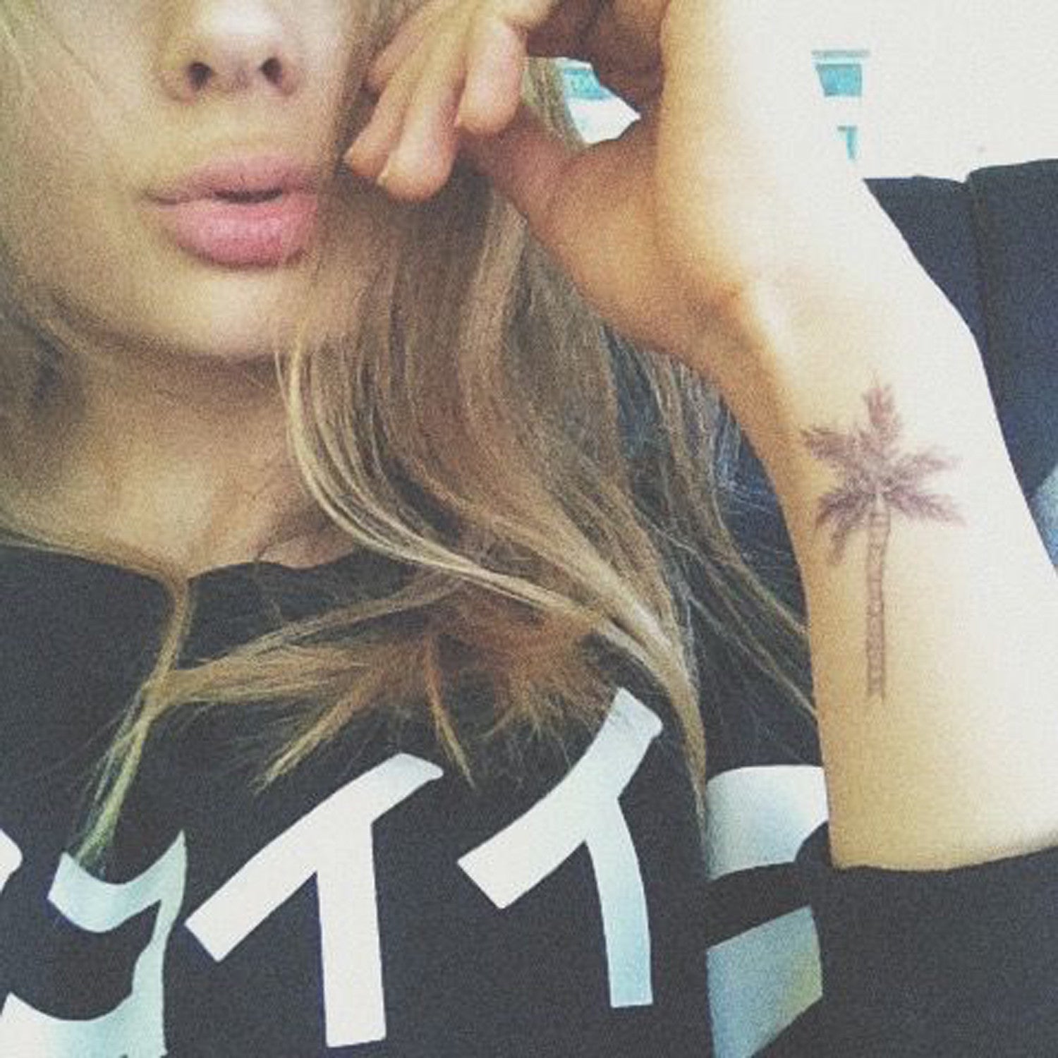 Wrist Tattoos for Women - Small Simple Palm Tree  Ladies Tats - MyBodiArt.com