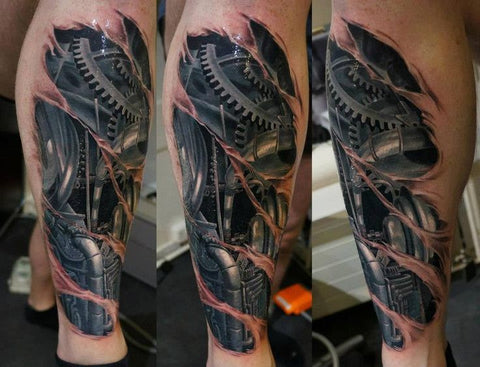 mechanical sleeve tattoo - MyBodiArt.com