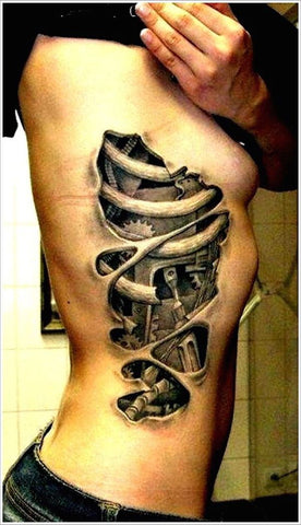 rib tattoo - MyBodiArt.com