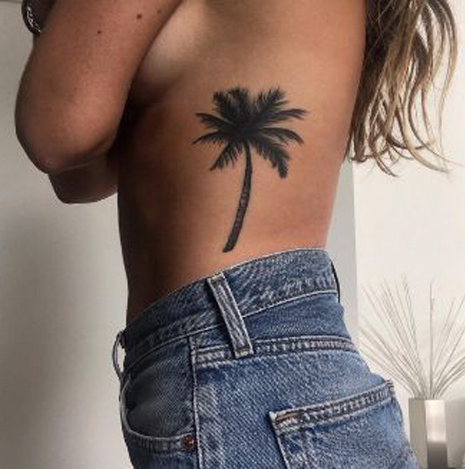 Womens Rib Tattoo Ideas - Palm Tree Side Tat - MyBodiArt.com