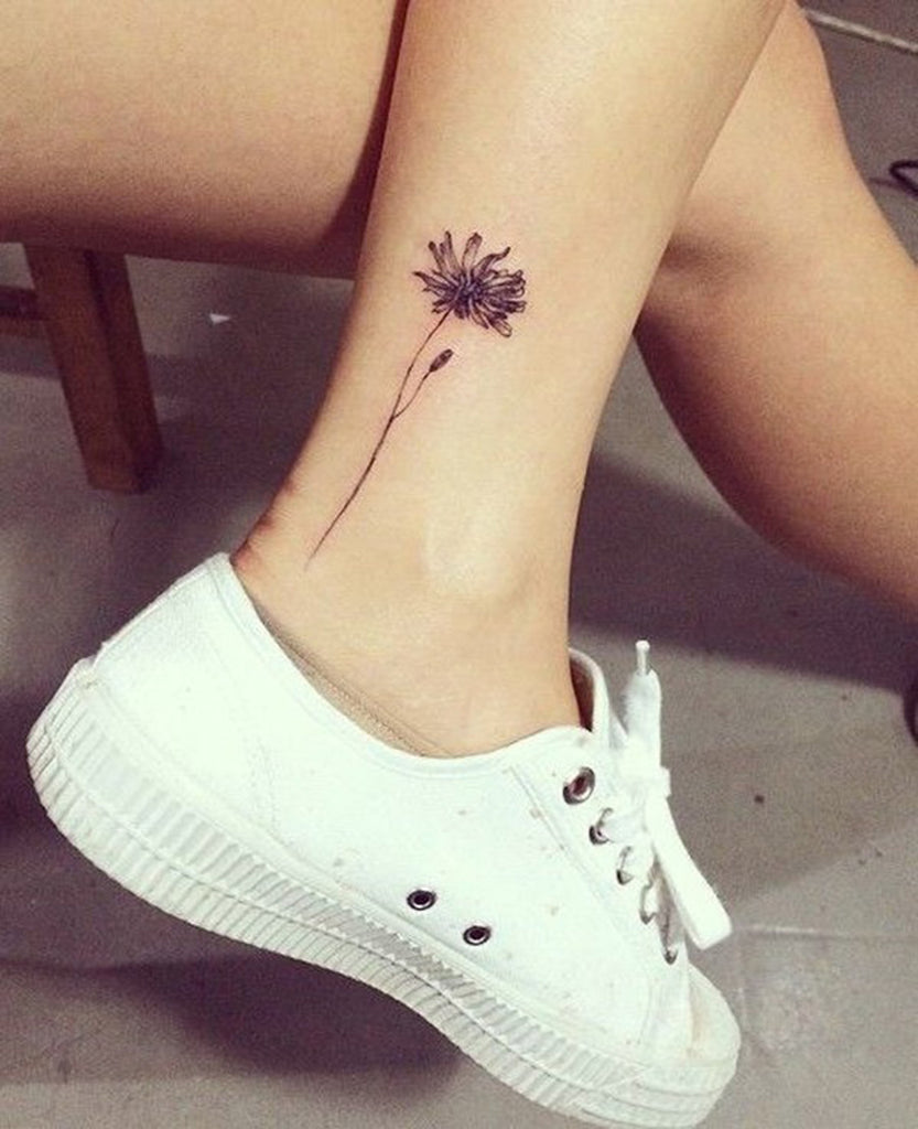 Wild Flower Ankle Foot Tattoo for Women - MyBodiArt.com