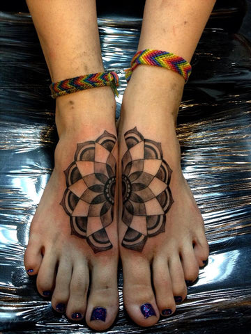 Trippy Foot Mandala Temporary Tattoos at MyBodiArt