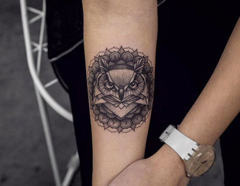 Forearm Mandala Owl Tattoos