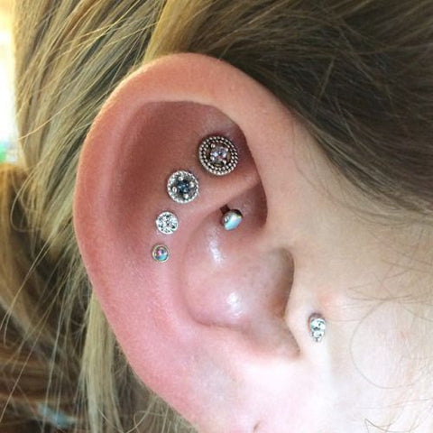 Crystal Cartilage Ear Piercing Jewelry Ideas at MyBodiArt