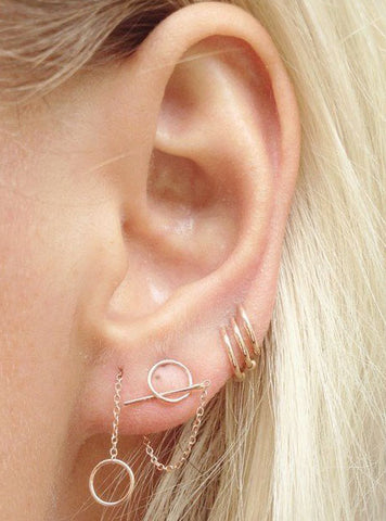 Simple Multiple Ear Piercings at MyBodiArt