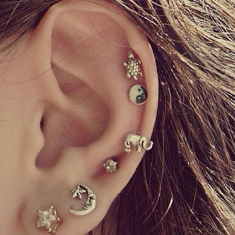 Multiple Cartilage Piercings Tumblr from MyBodiArt