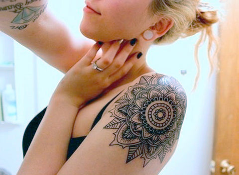 Epaule Shoulder Mandala Tattoo at MyBodiArt