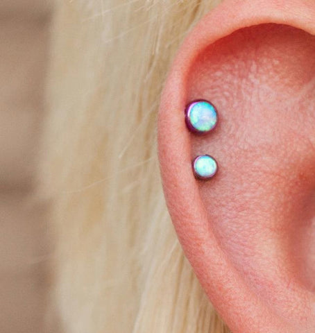 Opal Cartilage Earrings at MyBodIArt