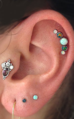 Opal Cartilage Piercing Jewelry at MyBodiArt
