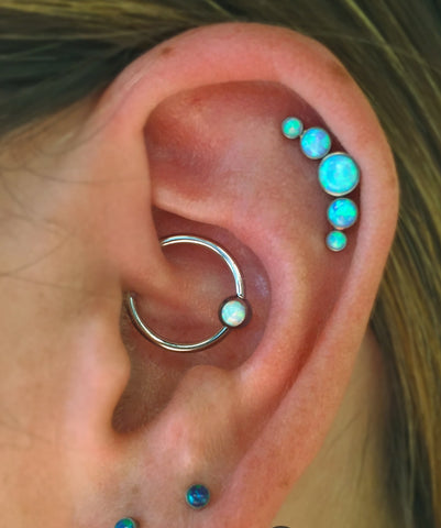 Opal Helix Earring Jewelry at MyBodiArt