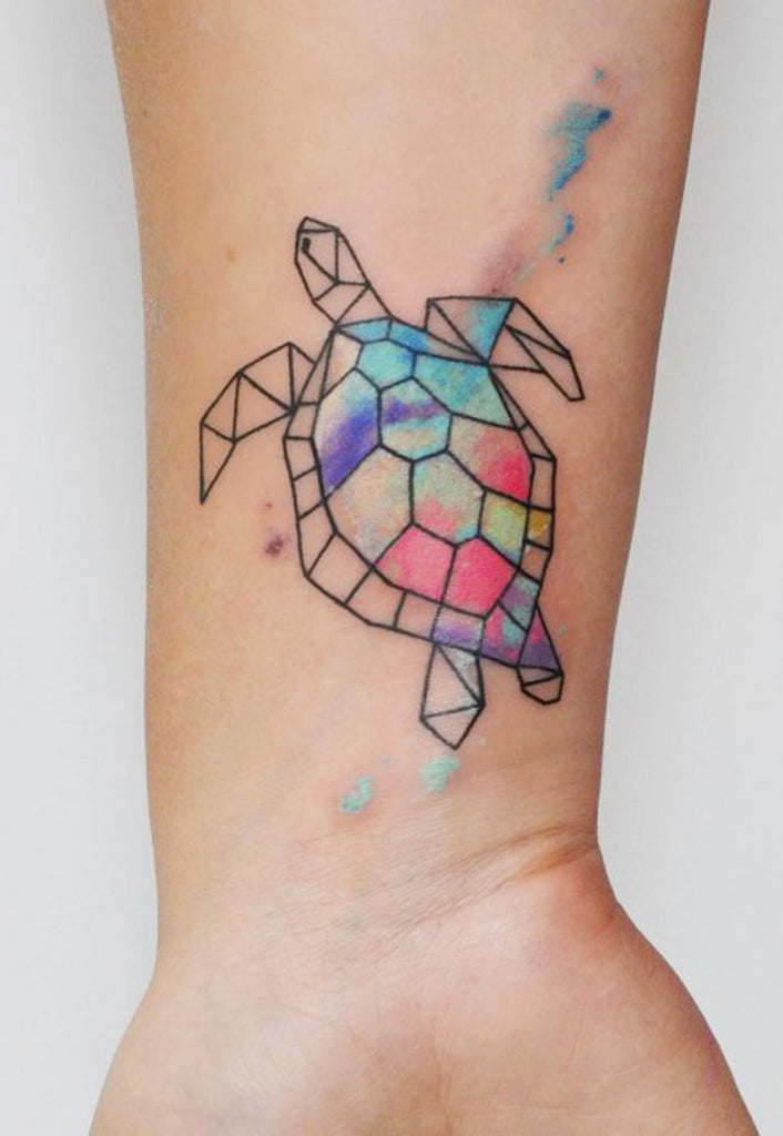 Watercolor Sea Turtle Tattoo - MyBodiArt.com