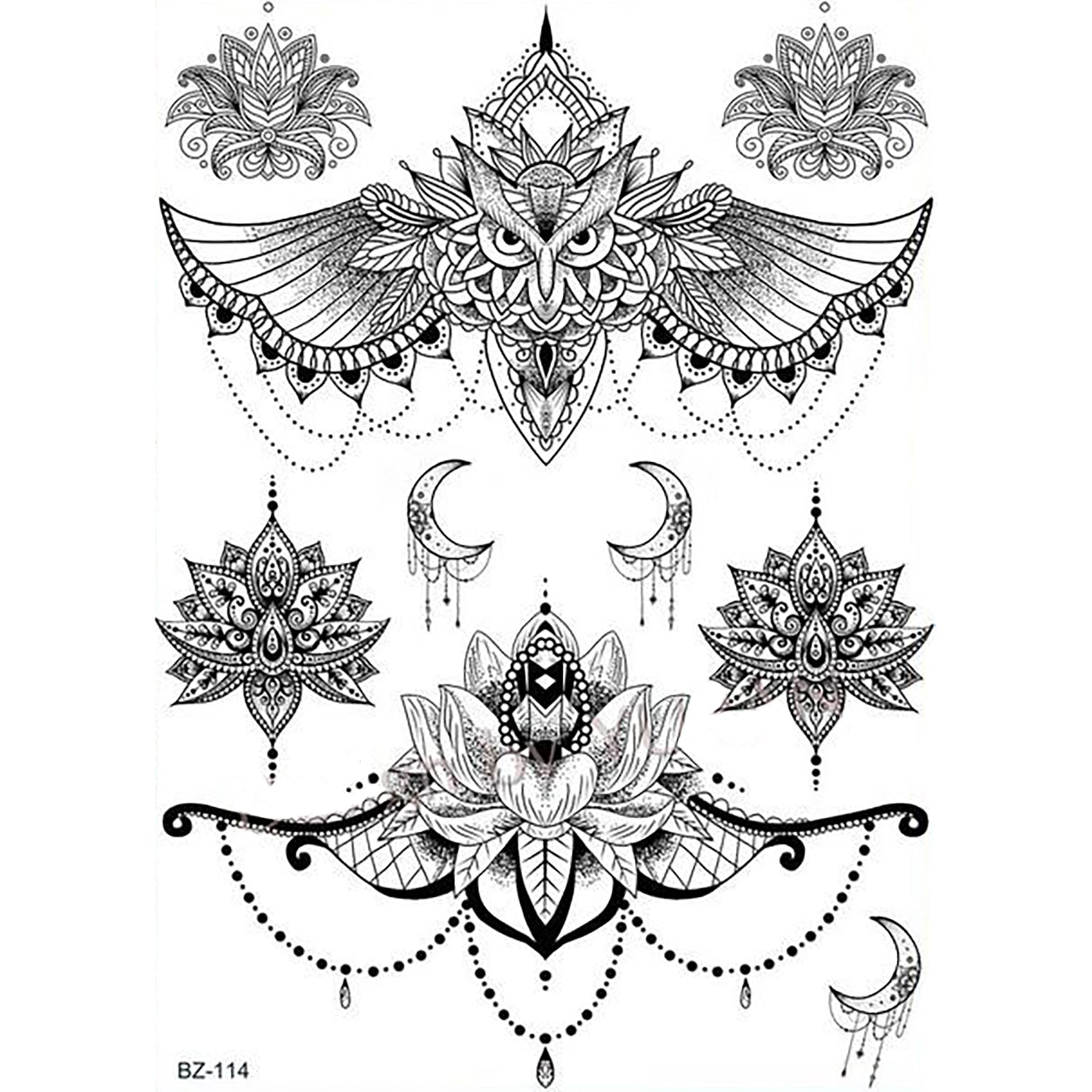 Template For Tattoo Design With Mehndi Elements And Lotus On The Center  Royalty Free SVG Cliparts Vectors And Stock Illustration Image 56718123