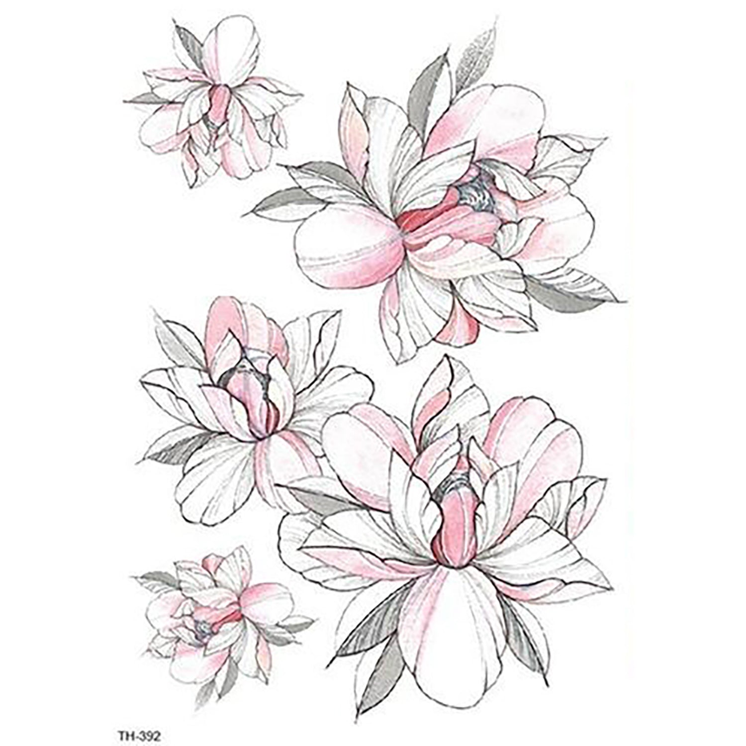 Hand Drawn Peony Flower in Tattoo Style Stock Vector  Illustration of  botany linework 190047401