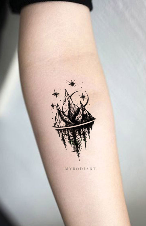 minimalist mountain tattoo design