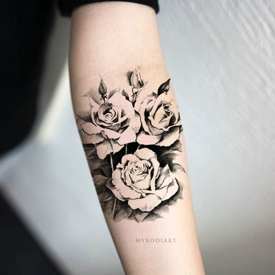 Tattoo uploaded by Alena  Full forearm flowers tattoo with bracelet 2  full day session flowers ink  Tattoodo