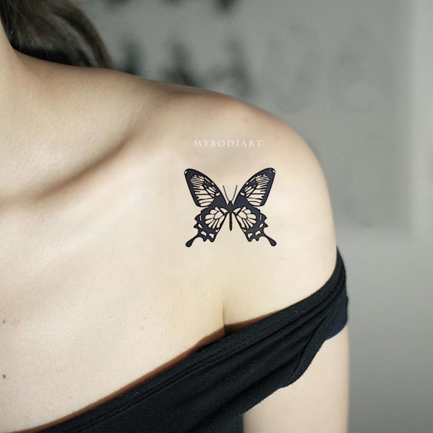 butterfly shoulder tattoos for girls