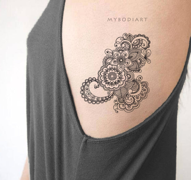 Evie Script Script Quotes Feather with Birds Temporary Tattoos – MyBodiArt