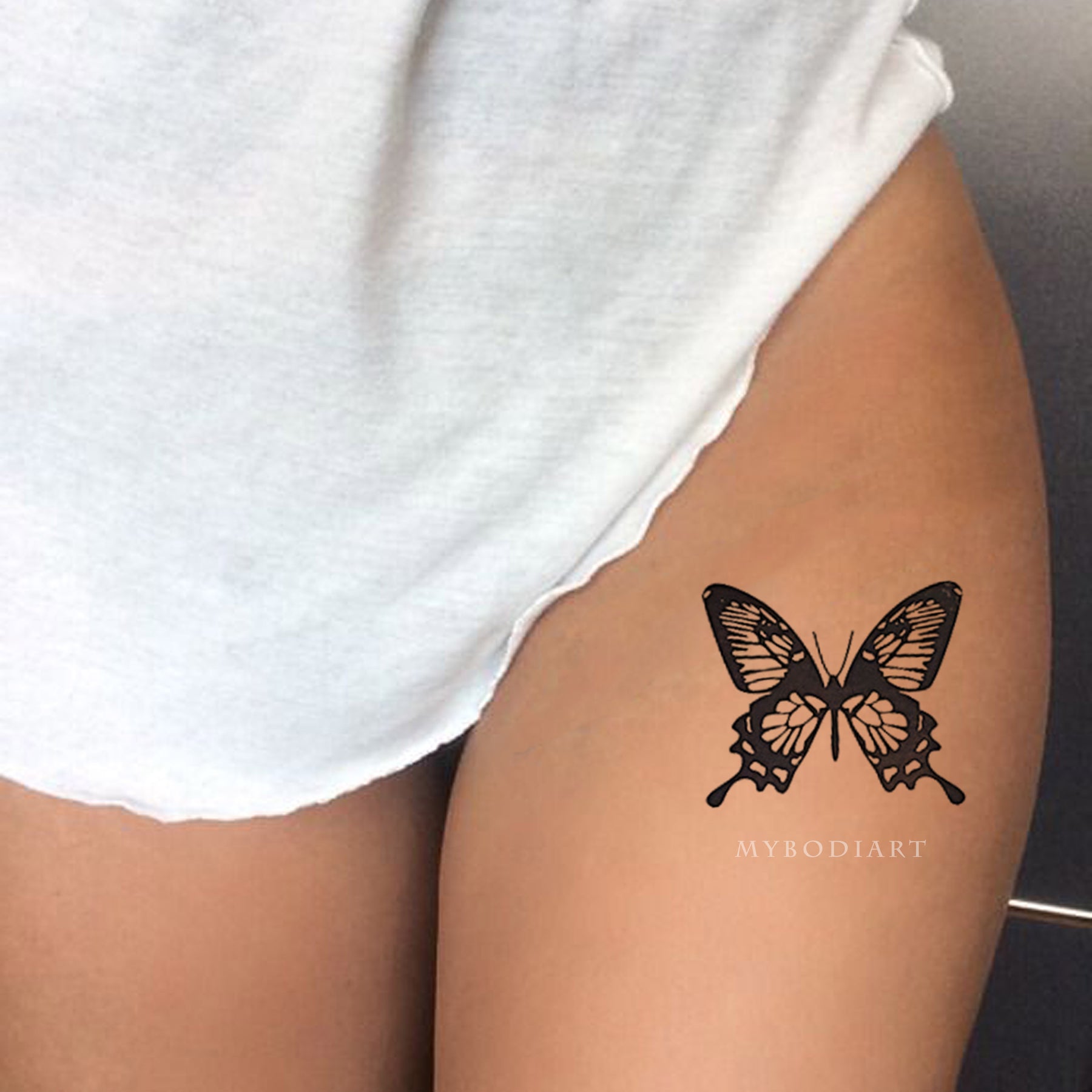 Butterfly tattoo on leg hires stock photography and images  Alamy